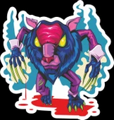 Zombi Domuz Sticker 10x10 cmRenkli Sticker - 1