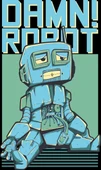 Bıkmış Robot Sticker 10x10 cmRenkli Sticker - 1