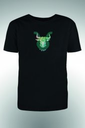 Renkli Boğa Baskılı T-shirt - 1