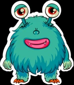 Sevimli Canavar Sticker 10x10 cmRenkli Sticker - 1