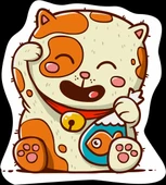 Kedi Sticker 10x10 cmRenkli Sticker - 1