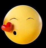 Öpücük atan emoji sticker 10x10 cmRenkli Sticker - 1
