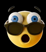 Emoji Gözlüklü Şaşıran Sticker 10x10 cmRenkli Sticker - 1