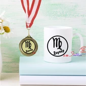 Kişiye Özel Burç Tasarımlı Kupa ve Madalya Seti, Hediye Setleri Z1 Serisi - 1