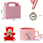 Kişiye Özel İsim Yazılı Madalya Ayıcık ve Kupa Hediye Seti B Serisi - 1