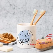 Kişiye Özel Burçlu Kalemlik, Hediyelik Seramik Burçlu Diş Fırçalık Z2 Serisi - 1