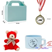 Kişiye Özel İsim Yazılı Madalya Ayıcık ve Kupa Hediye Seti B Serisi - 1