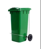 Omnipazar SY-6507 Pedallı Tekerlekli Kapaklı Plastik Çöp Konteyneri 120 lt - 1