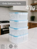 4'lü Vakumlu Saklama Kabı Seti Hava Almaz BPA Free Kilitlenebilir Gıda Erzak Kabı 3.25 L - 2