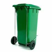 Omnipazar SY-6507 Pedallı Tekerlekli Kapaklı Plastik Çöp Konteyneri 120 lt - 2