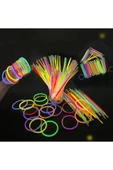 100 Adet Glow Işık Bileklik Fosforlu Yılbaşı Gece Kulüp Konser Parti Bilekliği Neon Işıklı Çubuk - 6