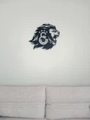 Motto Dekor Lazer Kesim Metal Galatasaray Armalı Aslanbaşı Duvar Dekoru 48x60 cm - 6
