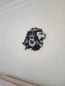 Motto Dekor Lazer Kesim Metal Galatasaray Armalı Aslanbaşı Duvar Dekoru 48x60 cm - 7