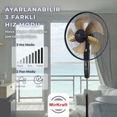 MirKraft FS-K5018 18'' DC Motor 5 Metal Kanatlı Uzaktan Kumandalı Ayaklı Vantilatör - 3