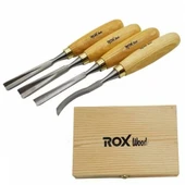 ROX Wood Ahşap Oyma Iskarpela Seti 4 Parça Ahşap Kutulu - 2