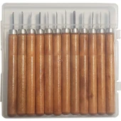 Rox Wood Mini Ahşap Oyma Bıçak Seti 12 Parça Pvc Çantalı - 12