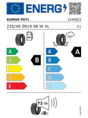 KUMHO 235/40R19 96W XL ECSTA PS71 (EV) 2024 SONU ÜRETİM YAZ LASTİĞİ thumbnail 2