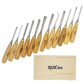 ROX Wood 9092 Ahşap Oyma Iskarpela Seti 12 Parça Ahşap Kutulu thumbnail 8
