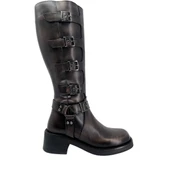 Albini 25105554 Hakiki Açma Deri Kadın Topuklu Çizme Modeli thumbnail 1