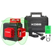 KOBB KBL34G 40 Metre Profesyonel Li-ion Şarjlı 3X360⁰ Otomatik Hizalamalı Yeşil Çapraz Çizgi Lazer Distomat thumbnail 2