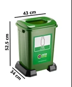 Omnipazar SY-4395 Sıfır Atık Cam Geri Dönüşüm Çöp Kutusu 50 lt Yeşil - 2