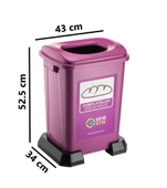 Omnipazar SY-4395 Sıfır Atık Ekmek Geri Dönüşüm Çöp Kutusu 50 lt Mor - 2