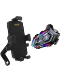 Y20 Max Kask Kulaklık interkom + Motosiklet Telefon Tutacağı - 1