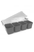 Flora 4 Bölmeli Derin Saklama Kabı, Kuruyemiş Meyve Takı Lego Baharat Kahvaltı Organizer Kutu 3,4 Lt - 2