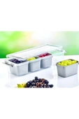 Flora 4 Bölmeli Derin Saklama Kabı, Kuruyemiş Meyve Takı Lego Baharat Kahvaltı Organizer Kutu 3,4 Lt - 4