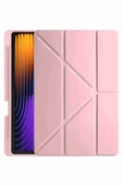 Pad 7 Pro / Pad 7 Uyumlu Kalem Bölmeli Fuchsia Trifolding Akıllı Tablet Kılıfı - 1