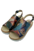 Kadın Vegan Deri Çok Renkli Kalın Taban Sandalet - Blooming Dog Tasarım - 1