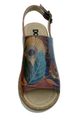 Kadın Vegan Deri Çok Renkli Kalın Taban Sandalet - Blooming Dog Tasarım - 6