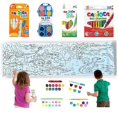 Carioca 4'lü Boyama seti + Lino Yapışkanlı Boyama Kağıdı 200x30 cm Age Of Dınosaurs - 1