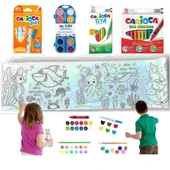Carioca 4'lü Boyama Seti + Lino Yapışkanlı Boyama Kağıdı 86x20 cm Sea World - 1