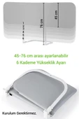 Wellgro Katlanır Yatak Bariyeri, 150x75 cm Çocuk Yatak Korkuluğu Düz Gri Desensiz - 3