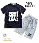 Triliya Pamuklu Unisex Çocuk Kapri Takımı (Cepli & Kordonlu, 3-12 Yaş) TRL-37 - 2