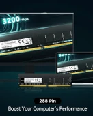 Lexar UDIMM 8GB DDR4 RAM, 3200 MHz, 288-Pin DDR4 U-DIMM Masaüstü Bellek, Yüksek Performanslı Bilgisayar Belleği, PC DRAM Modülü Yükseltme(LD4AU008G-B3200ASST) - 2