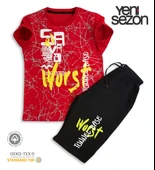 Triliya Pamuklu Unisex Çocuk Kapri Takımı (Cepli & Kordonlu, 3-12 Yaş) TRL-57 - 2