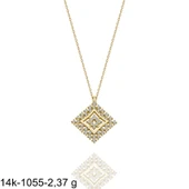 Özel Tasarım Prizma Çerçeve Çok Şık 14 Ayar Altın Kolye thumbnail 2