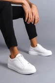 Bağcıklı Cilt Erkek Günlük Sneaker Ayakkabı - 1