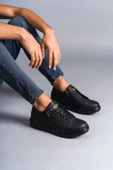 Bağcıklı ve Fermuarlı Cilt Erkek Günlük Sneaker Ayakkabı - 1