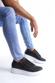 Bağcıklı ve Fermuarlı Cilt Erkek Günlük Sneaker Ayakkabı - 1