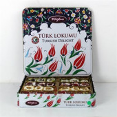 TUĞBA KURUYEMİŞ MOTİFLİ ANTEP FISTIKLI TÜRK LOKUMU 500 GR - 1