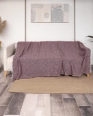 Çok Amaçlı Pamuklu Kaliteli Sık Dokuma 175X215 Cm Kaymaz Koltuk Kanepe Örtüsü (Bordo) - 2