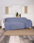 Çok Amaçlı Pamuklu Kaliteli Sık Dokuma 175X215 Cm Kaymaz Koltuk Kanepe Örtüsü (Lacivert) thumbnail 2
