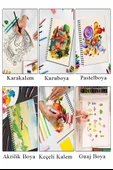 Alex Schoeller Çok Amaçlı Sanatsal Blok 35x50 200 gr 15 Yaprak Monalisa 70 ml Akrilik Boya 6 Renk Plastik Spatula Fırça - 3