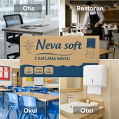 Neva Soft Z Katlama Kağıt Havlu 2 Katlı - 200X12 Paket %100 Selüloz Endüstriyel Kullanım - 2