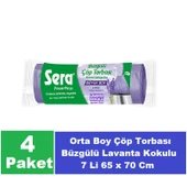 Sera Çöp Torbası Büzgülü Lavanta Kokulu Büyük Boy 7 Li 65 x 70 Cm x 4 Paket thumbnail 1