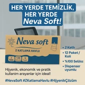Neva Soft Z Katlama Kağıt Havlu 2 Katlı - 200X12 Paket %100 Selüloz Endüstriyel Kullanım - 4