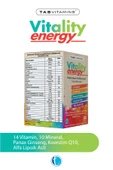 TABVITAMINS VITALITY ENERGY TABLET, MULTİVİTAMİN VE MULTİMİNERAL İÇEREN TAKVİYE EDİCİ GIDA 30 tablet thumbnail 3